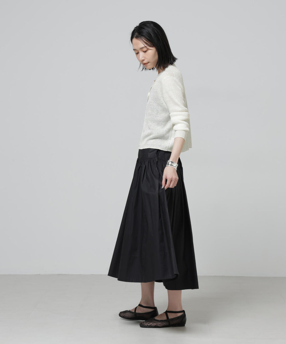 European Flax リブカーディガン