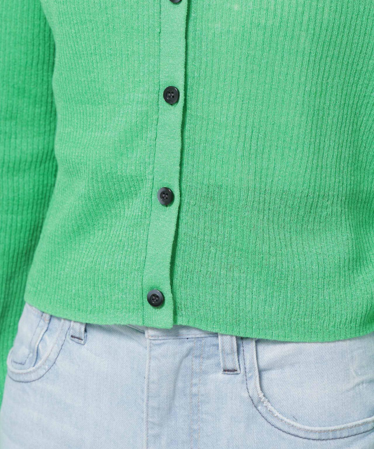 European Flax リブカーディガン