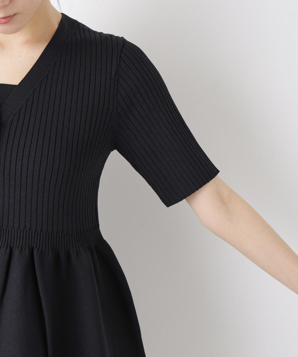 SUMMER VEIL KNIT ペプラムニットカーディガン