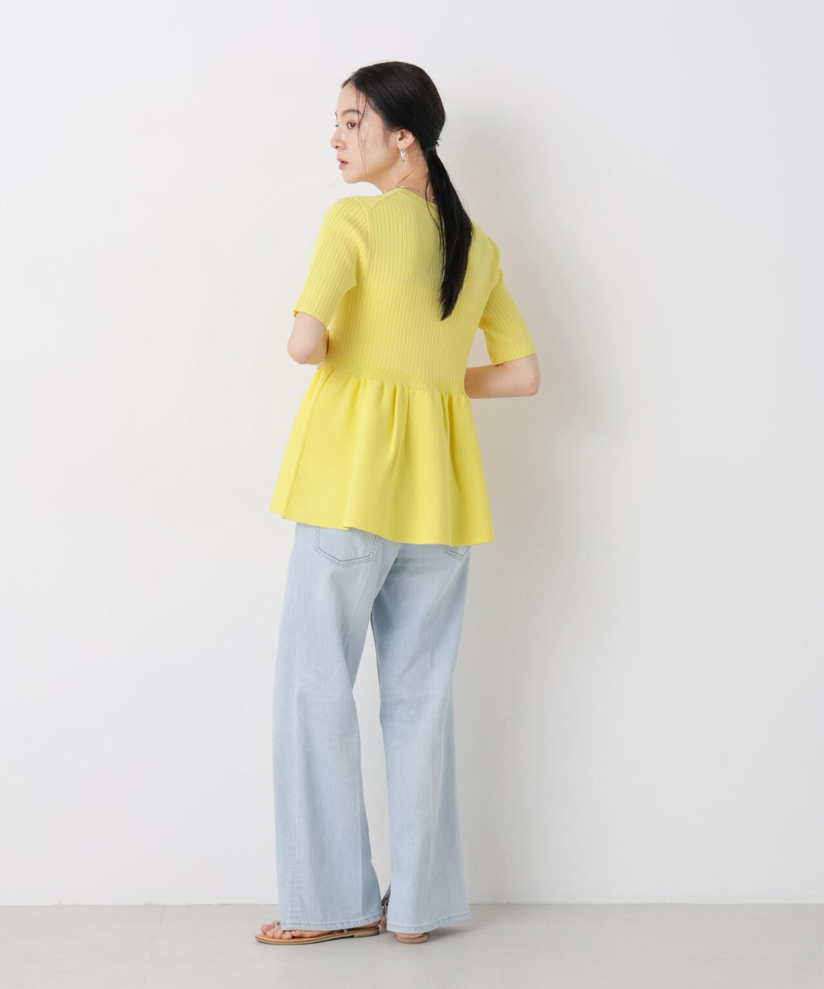 SUMMER VEIL KNIT ペプラムニットカーディガン