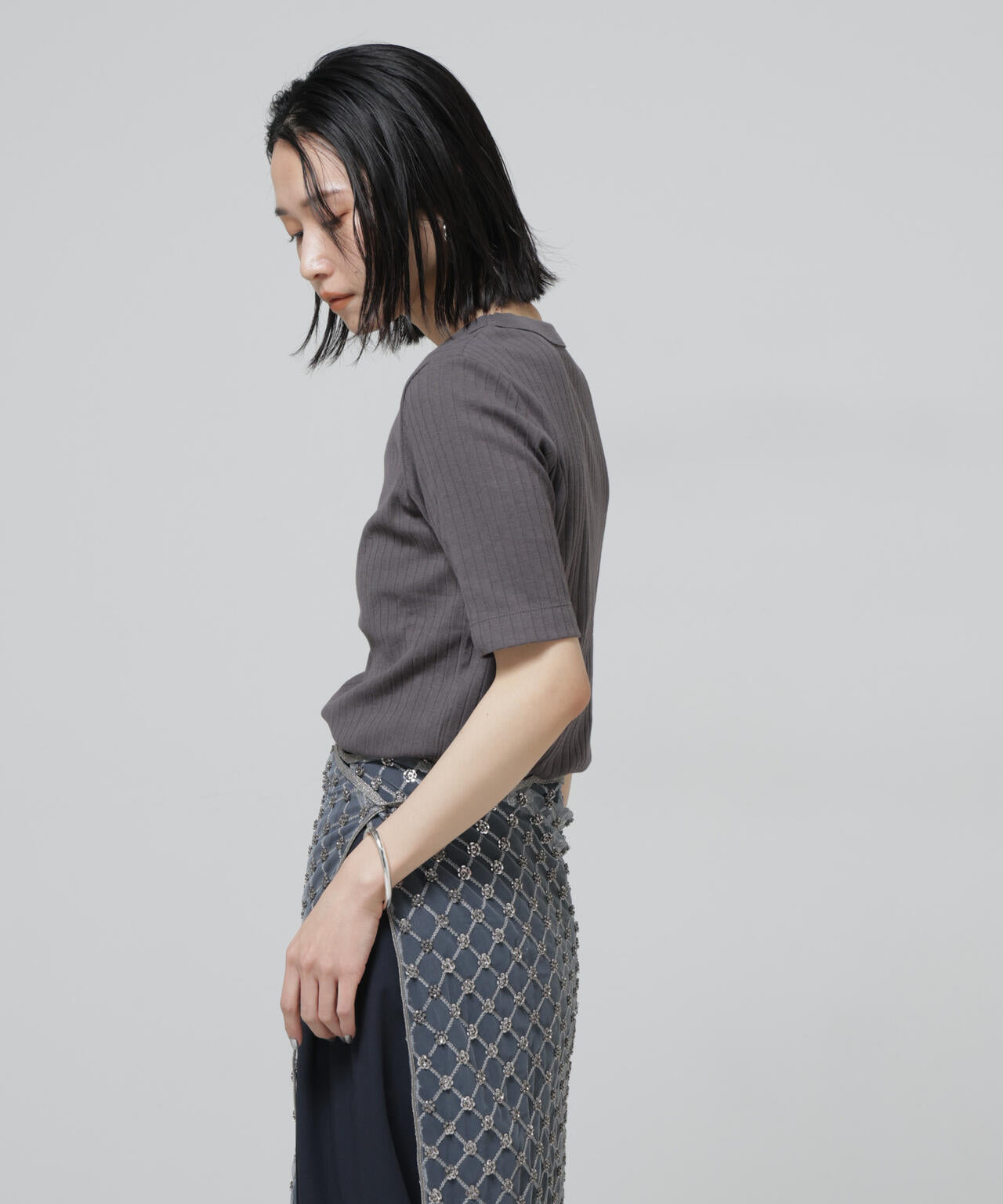 Anti Soaked(R) 汗染み防止クルーネックリブTシャツ