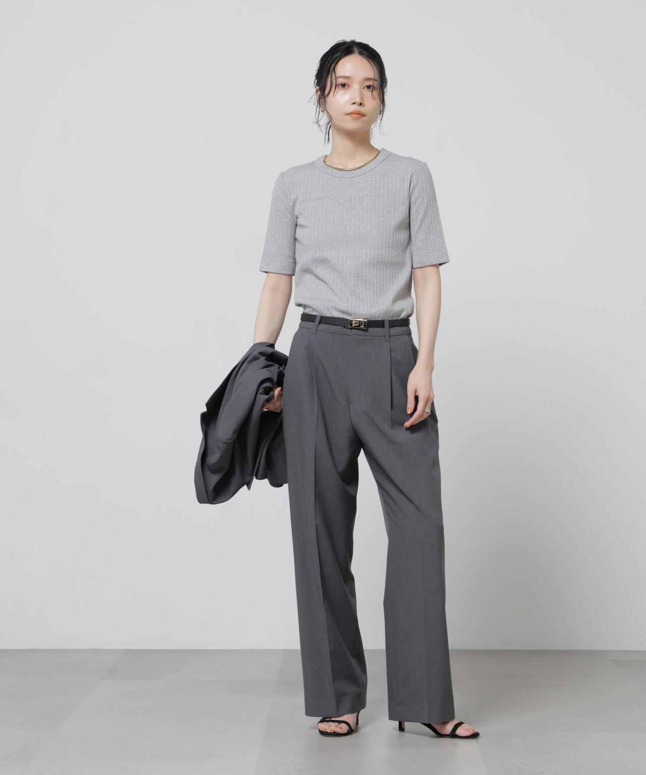 Anti Soaked(R) 汗染み防止クルーネックリブTシャツ