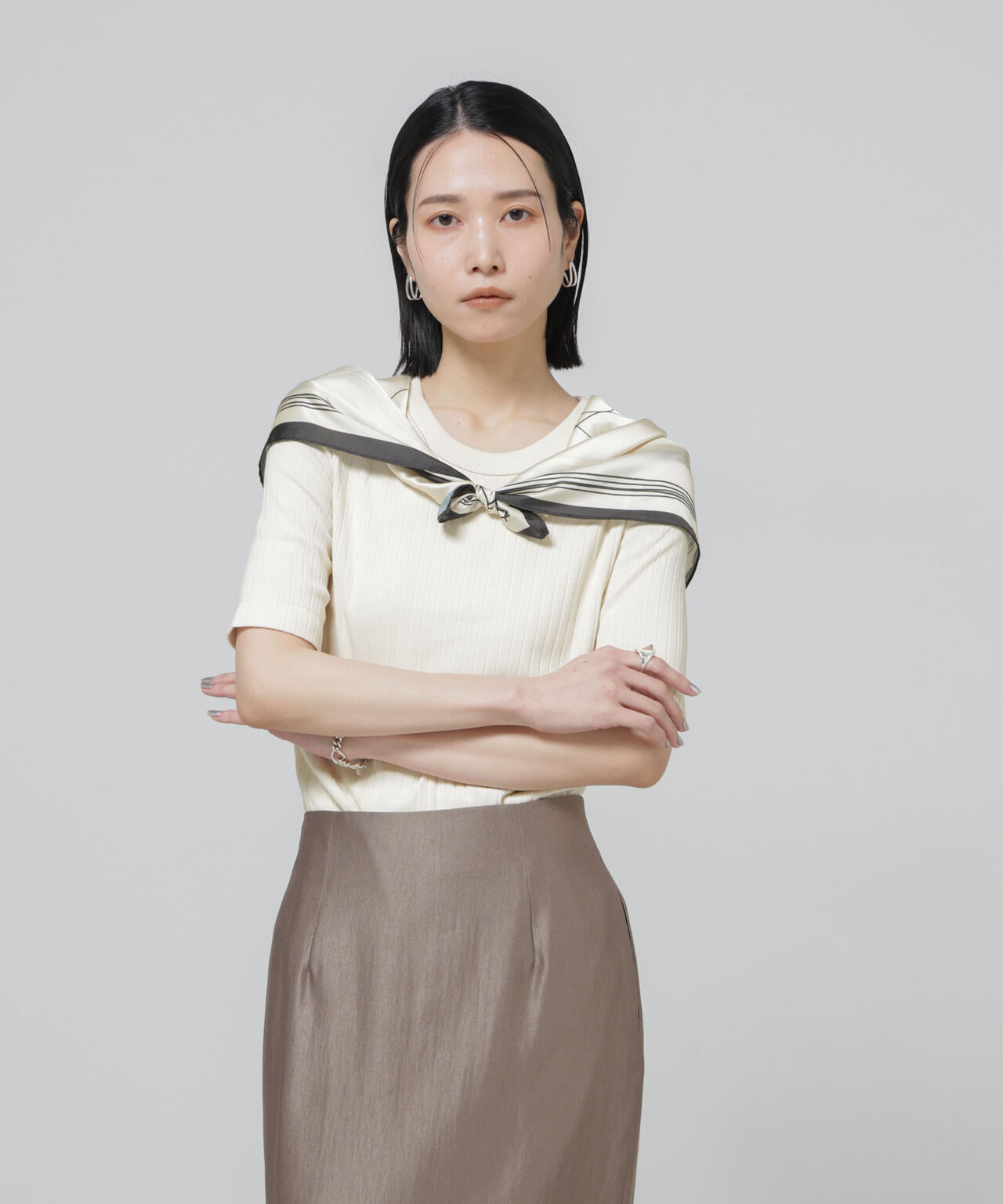 Anti Soaked(R) 汗染み防止クルーネックリブTシャツ
