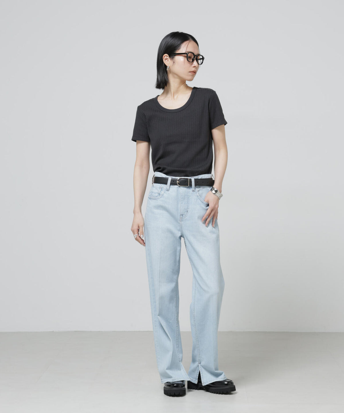 Anti Soaked(R) 汗染み防止コンパクトリブTシャツ