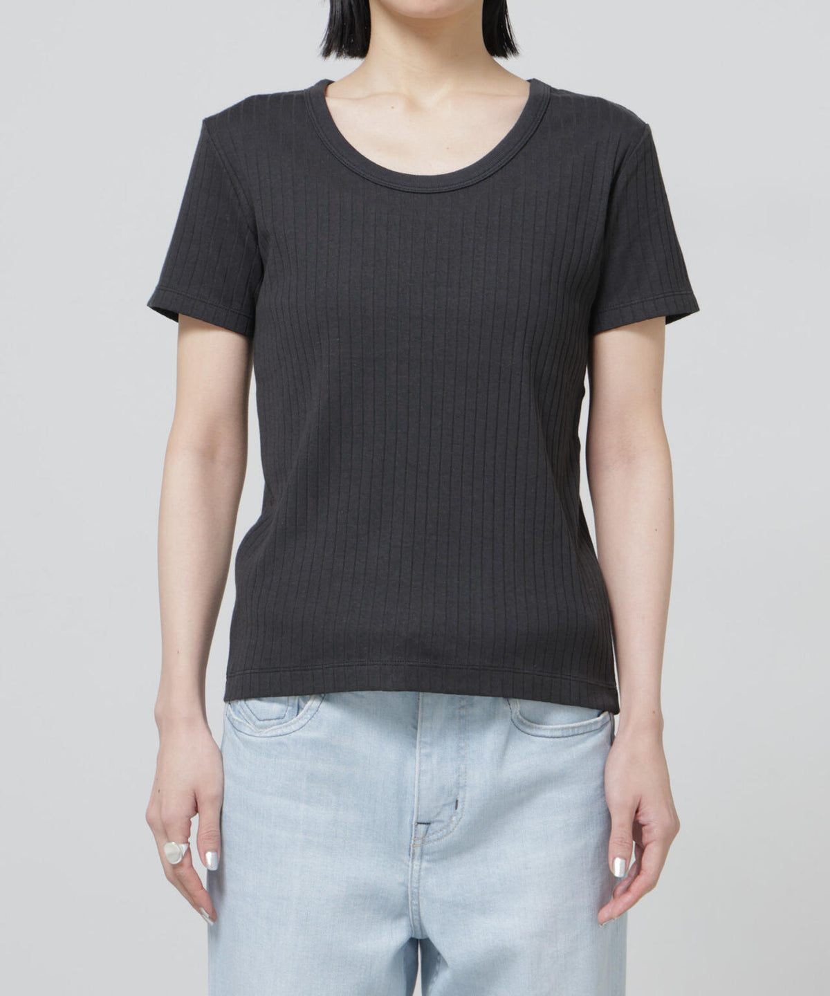 Anti Soaked(R) 汗染み防止コンパクトリブTシャツ