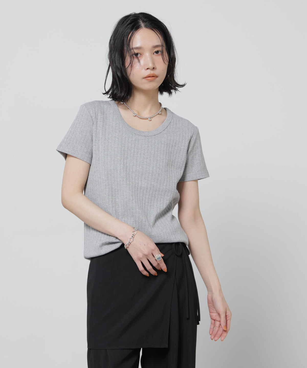 Anti Soaked(R) 汗染み防止コンパクトリブTシャツ