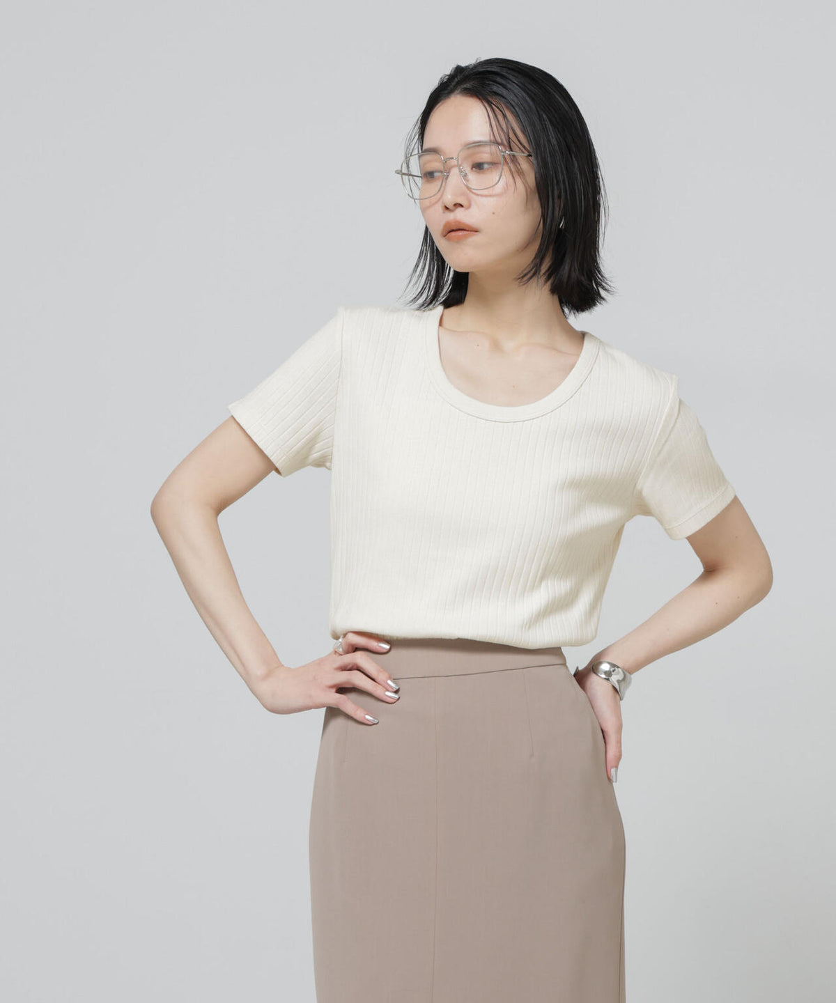 Anti Soaked(R) 汗染み防止コンパクトリブTシャツ