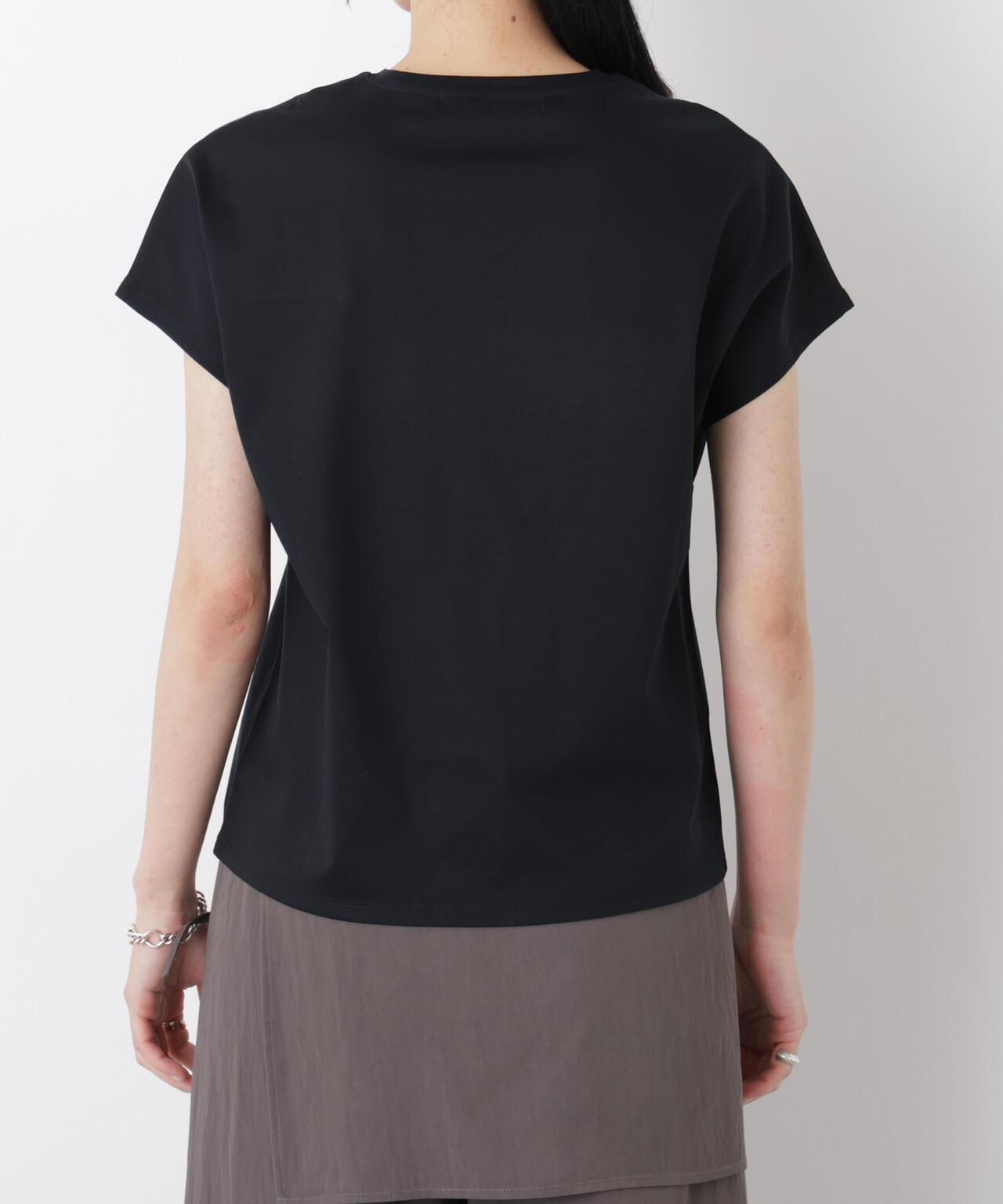 DressT/シルケットスムースVネックソフトドルマンTシャツ