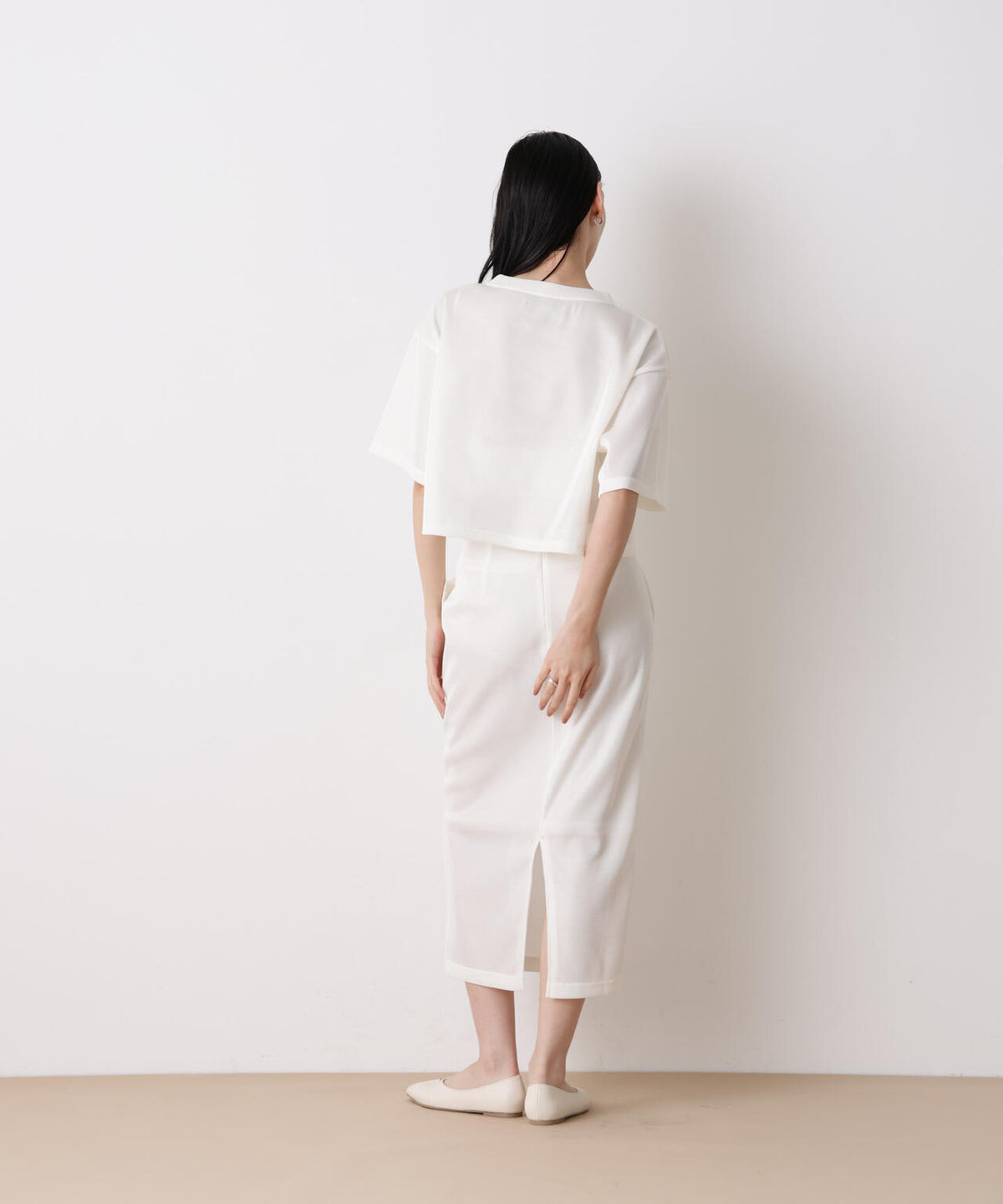 「STEVELOUR」シアーメッシュショートトップス(セットアップ可)