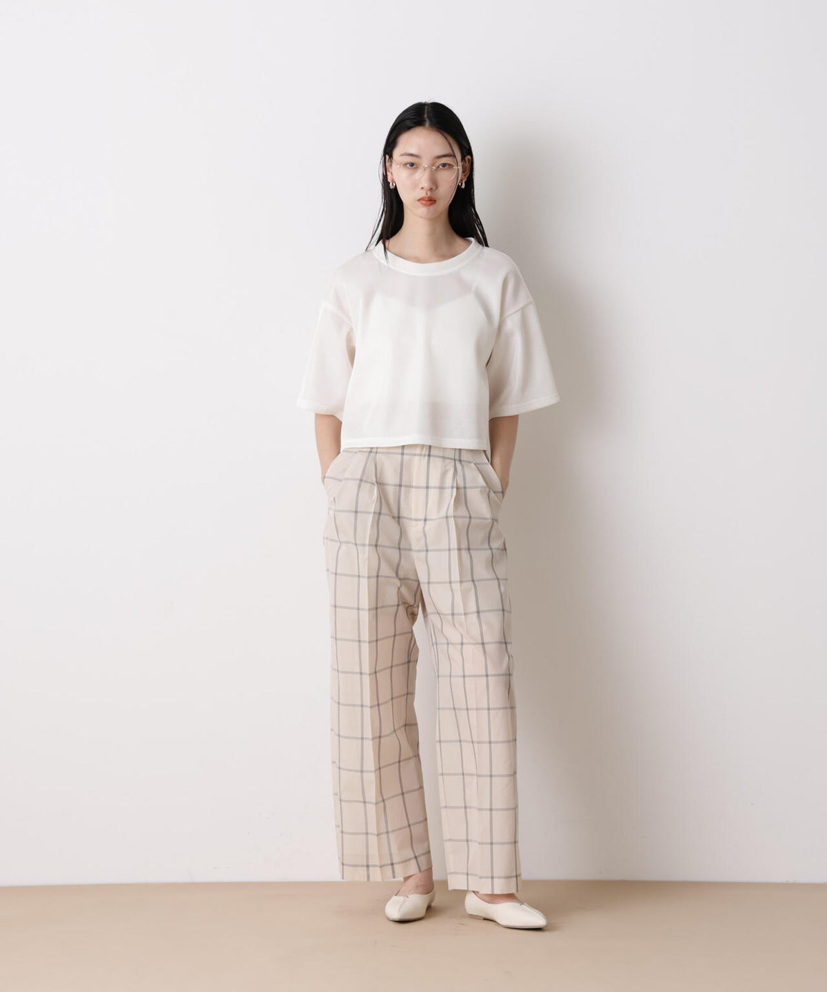 「STEVELOUR」シアーメッシュショートトップス(セットアップ可)