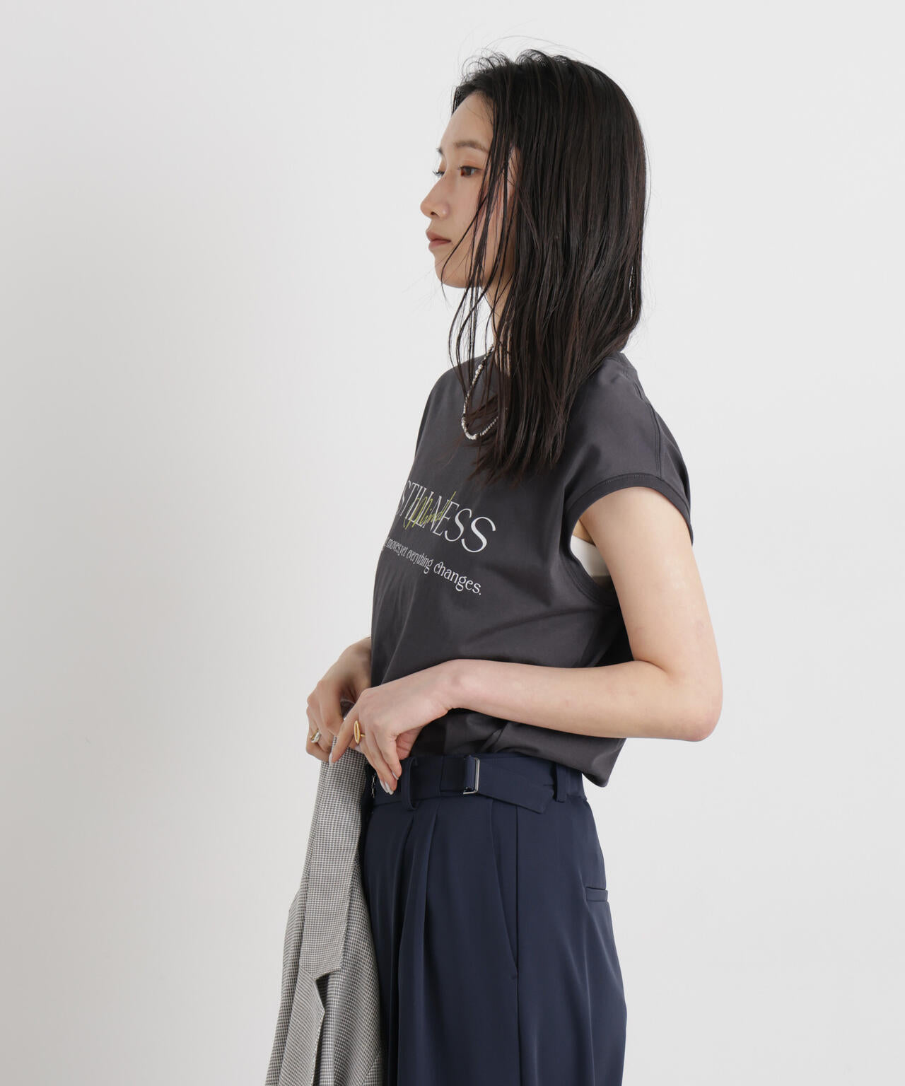 MINERALTEX(TM)ロゴプリントノースリーブTシャツ