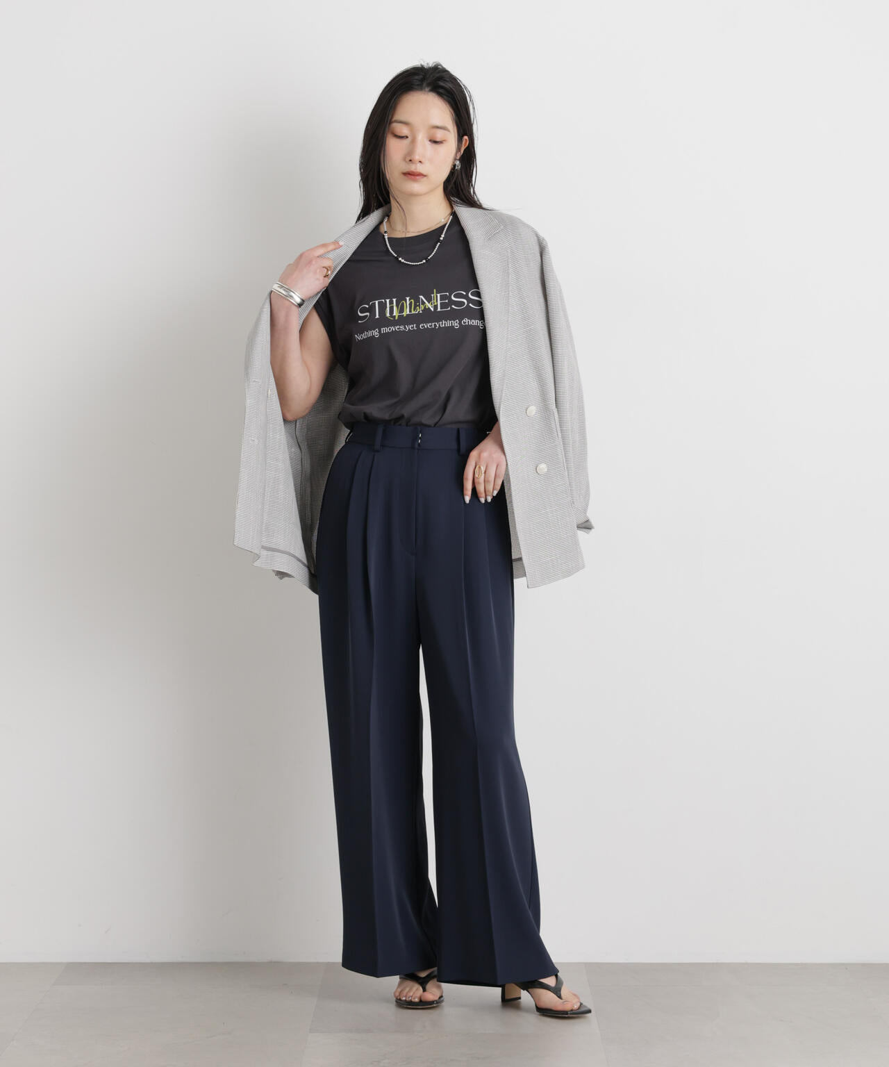 MINERALTEX(TM)ロゴプリントノースリーブTシャツ