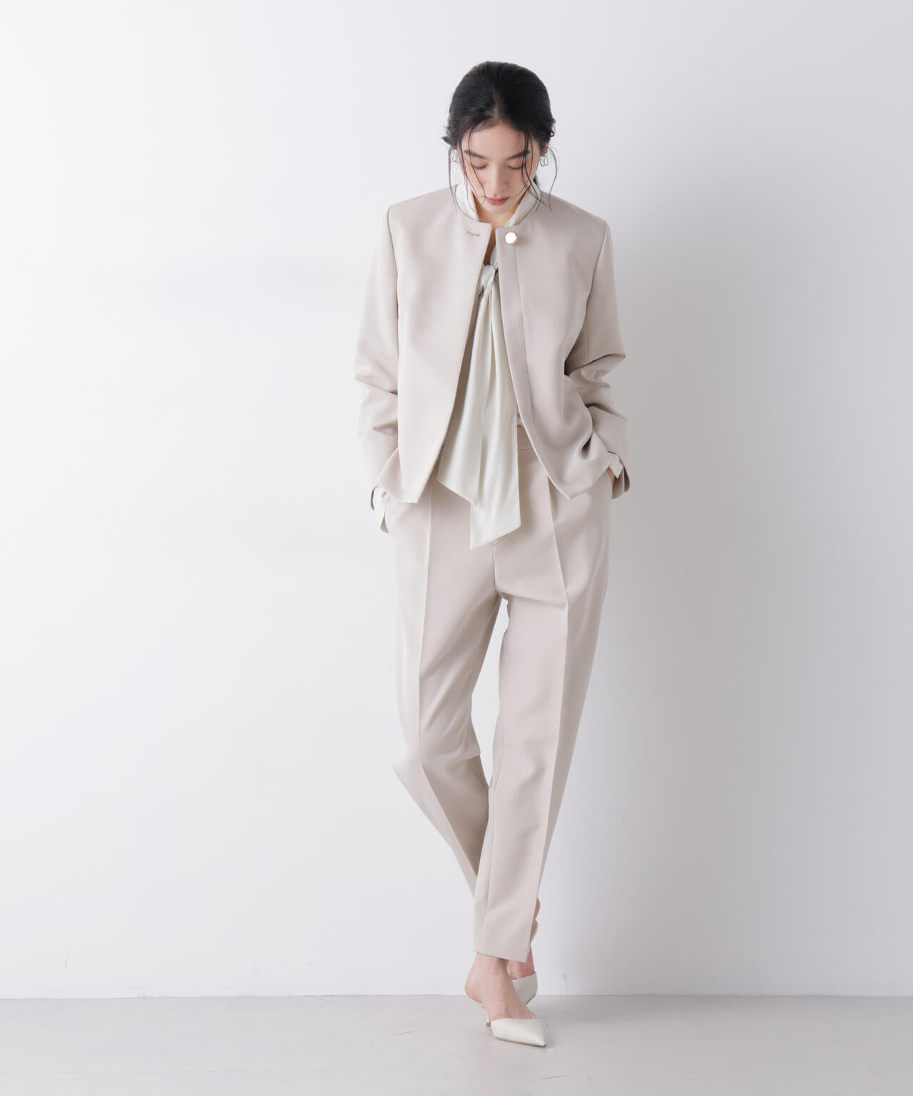 デイリーファンクション タックテーパードパンツ(セットアップ可)