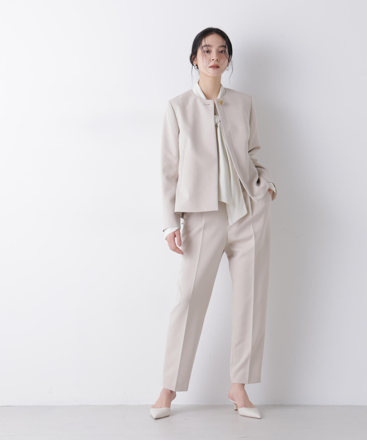 デイリーファンクション タックテーパードパンツ(セットアップ可)