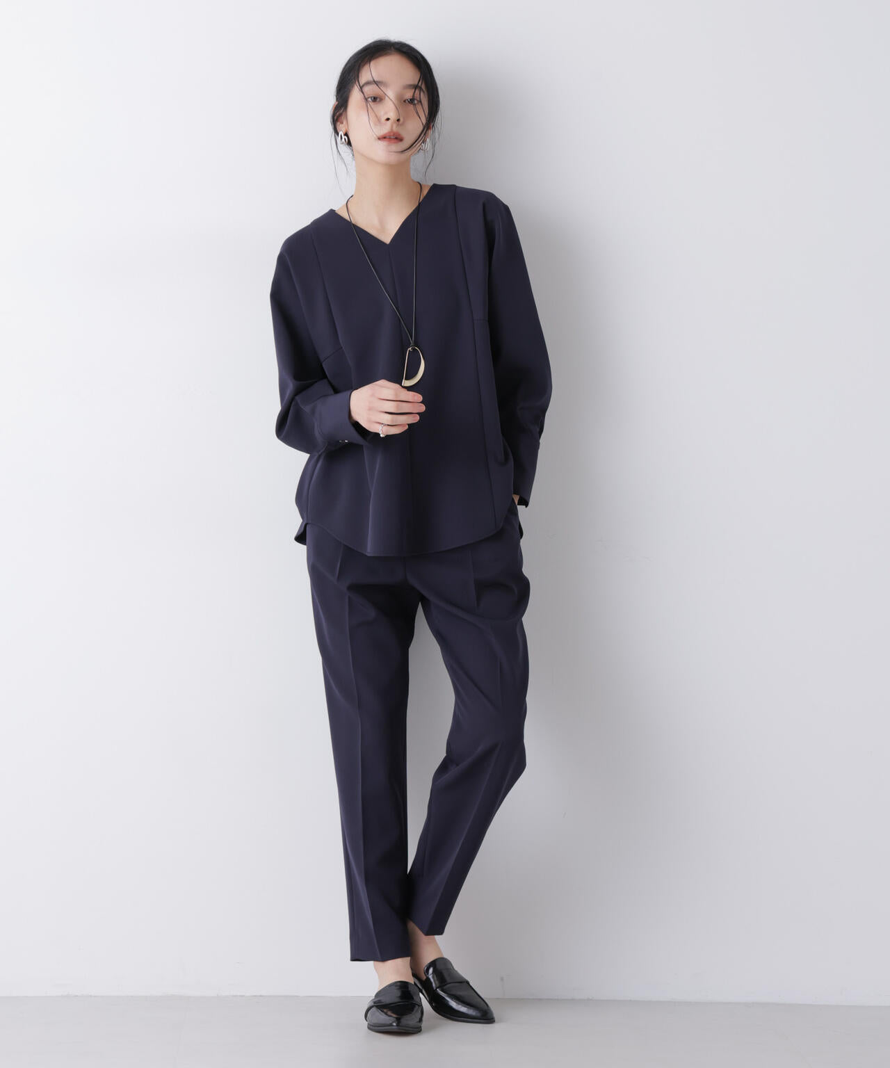 デイリーファンクション タックテーパードパンツ(セットアップ可)