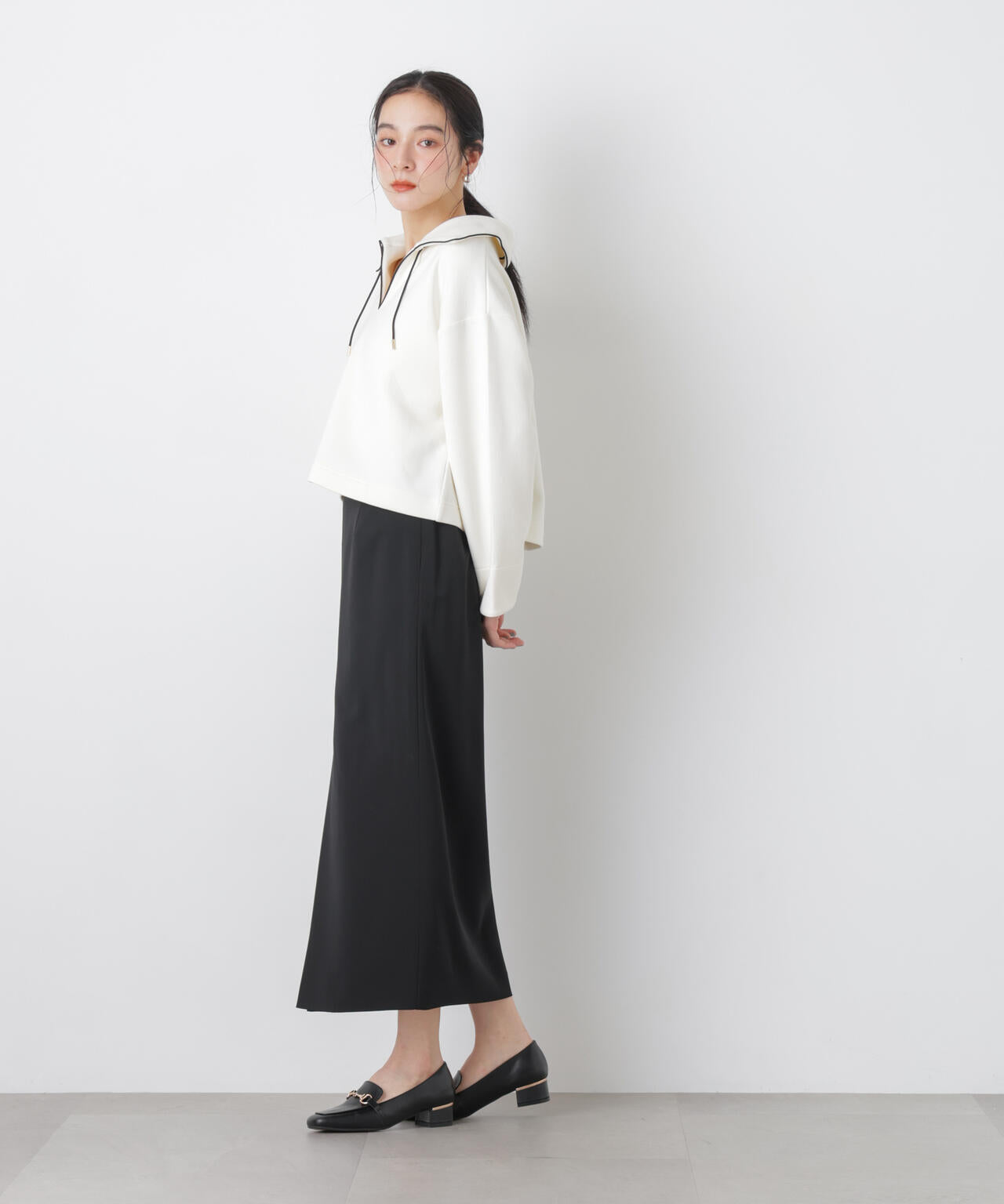 ハイツイストドライタックスリットロングスカート(セットアップ可)