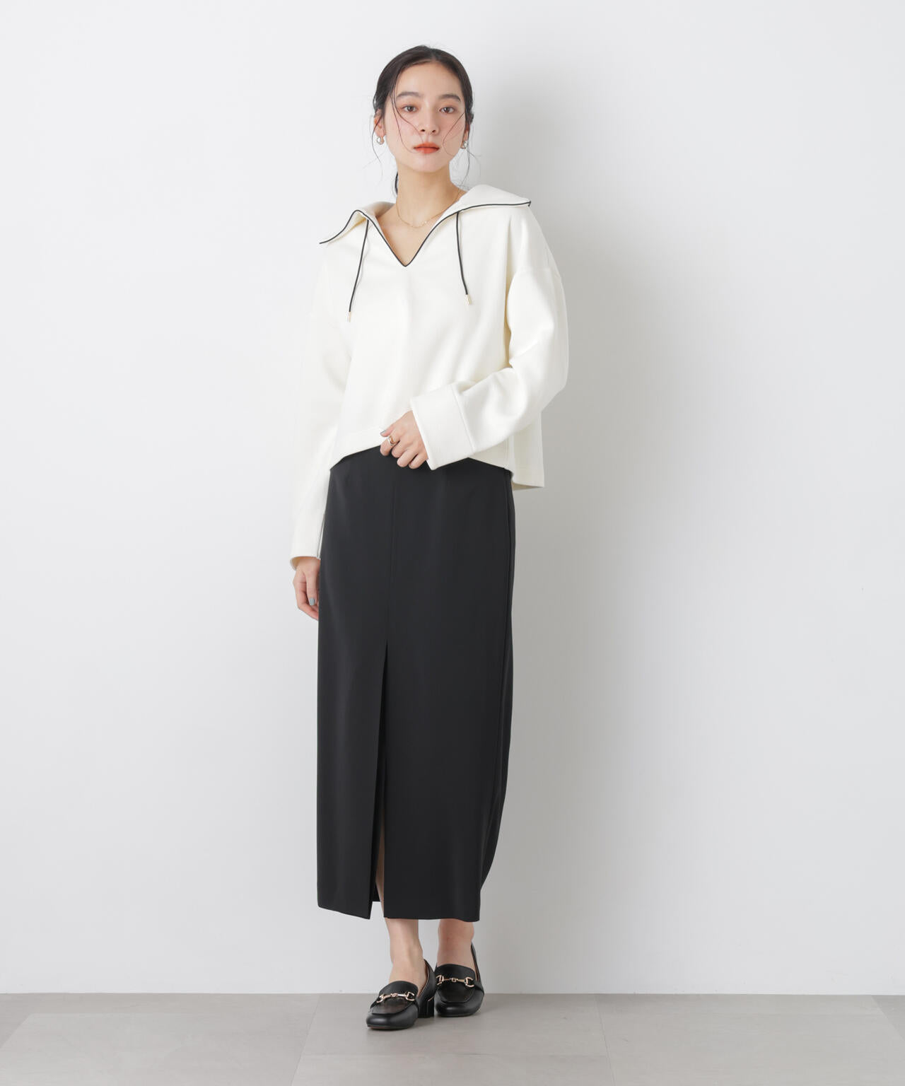 ハイツイストドライタックスリットロングスカート(セットアップ可)