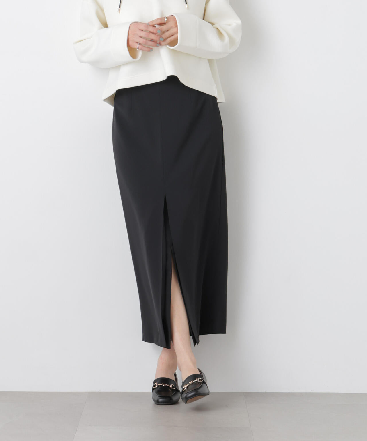 ハイツイストドライタックスリットロングスカート(セットアップ可)