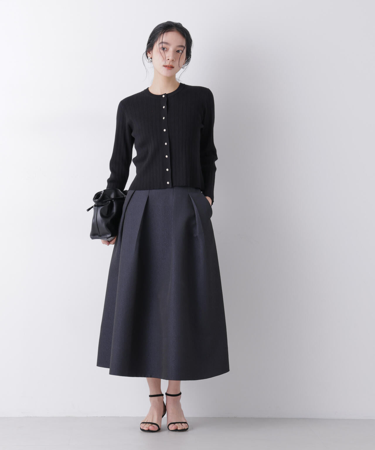 ジャガードボリュームタックスカート(セットアップ可)