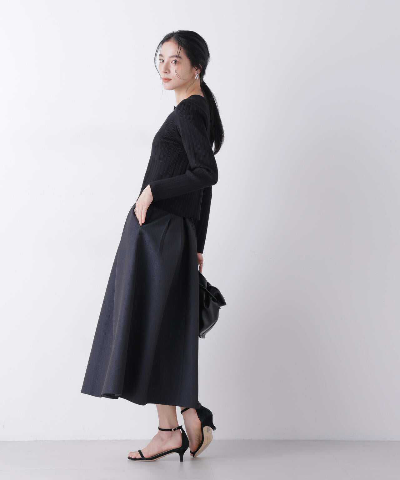 ジャガードボリュームタックスカート(セットアップ可)