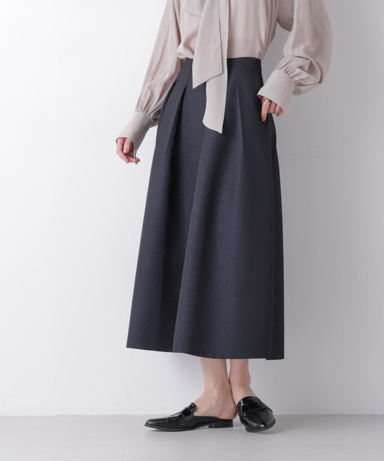 ジャガードボリュームタックスカート(セットアップ可)