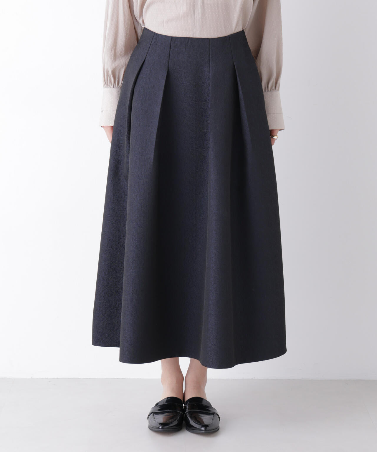 ジャガードボリュームタックスカート(セットアップ可)