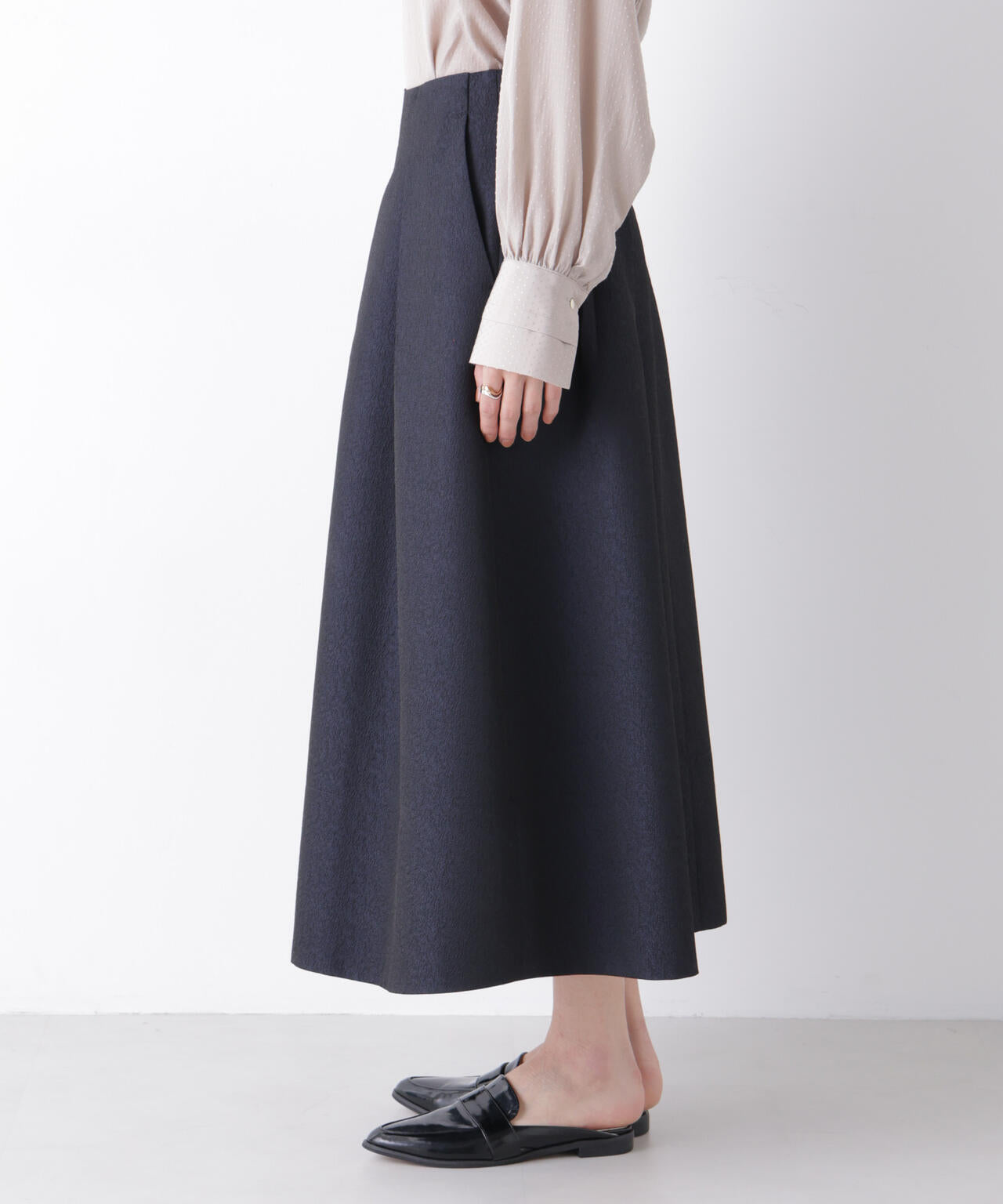 ジャガードボリュームタックスカート(セットアップ可)