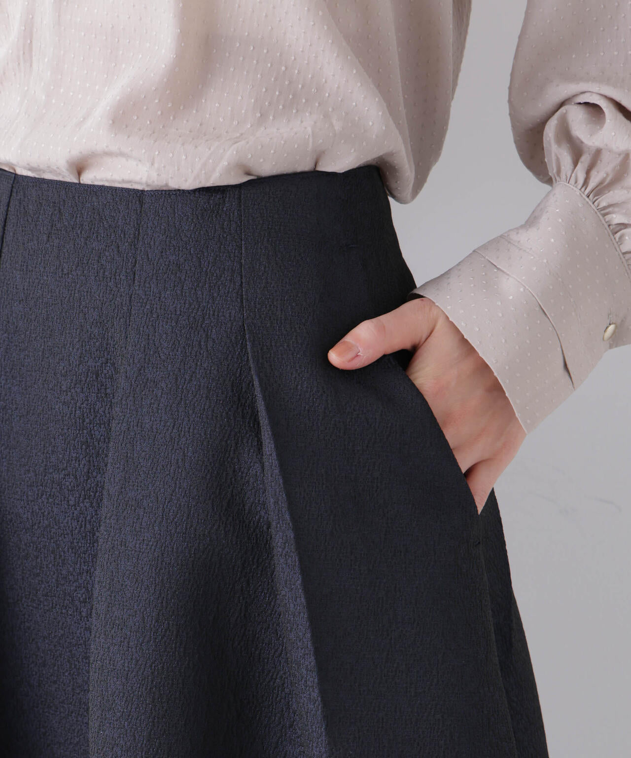 ジャガードボリュームタックスカート(セットアップ可)