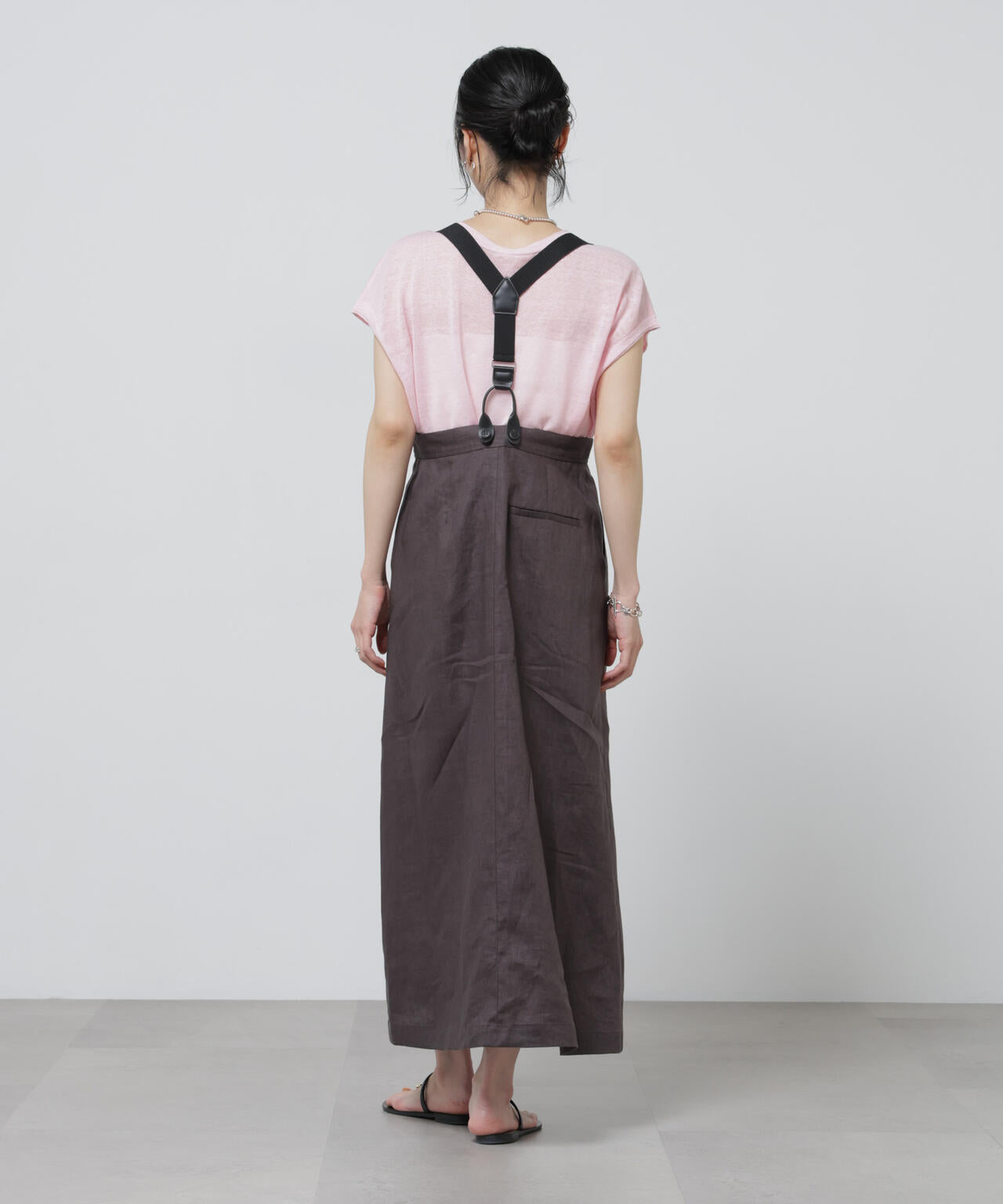 European Flax サスペンダー付きスカート(セットアップ可)