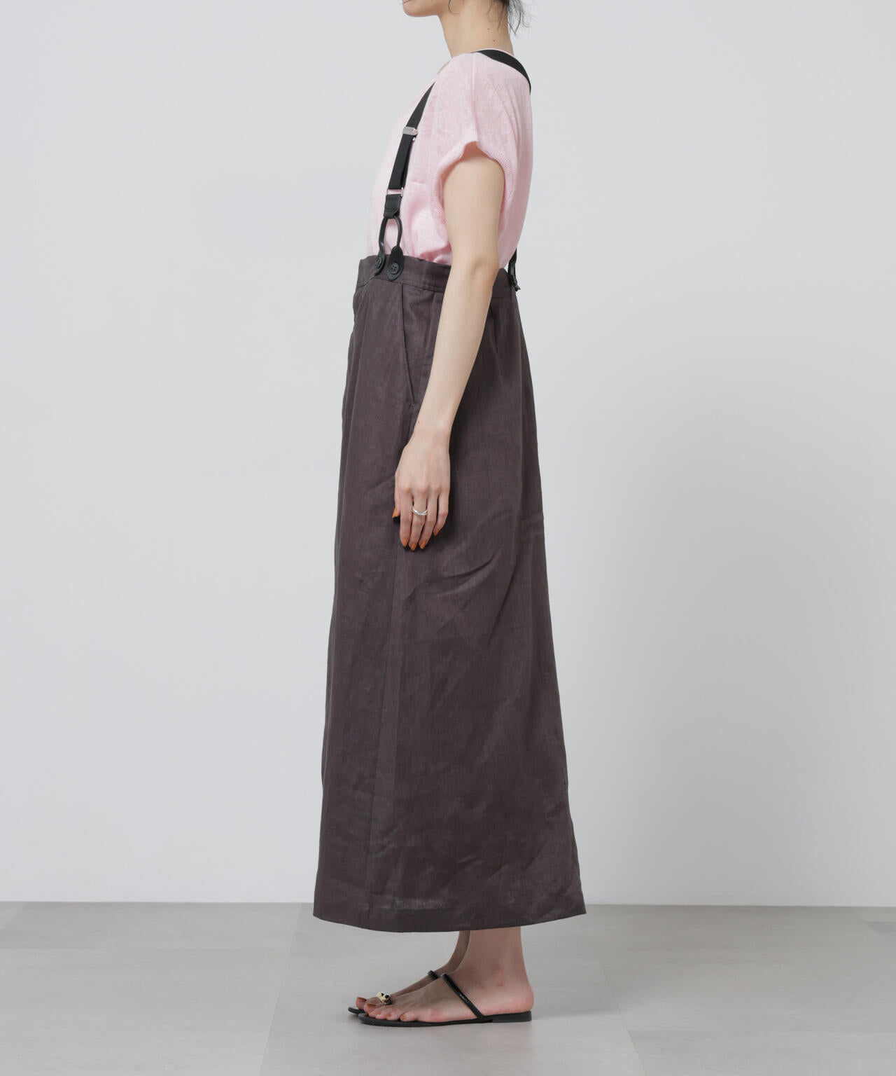 European Flax サスペンダー付きスカート(セットアップ可)