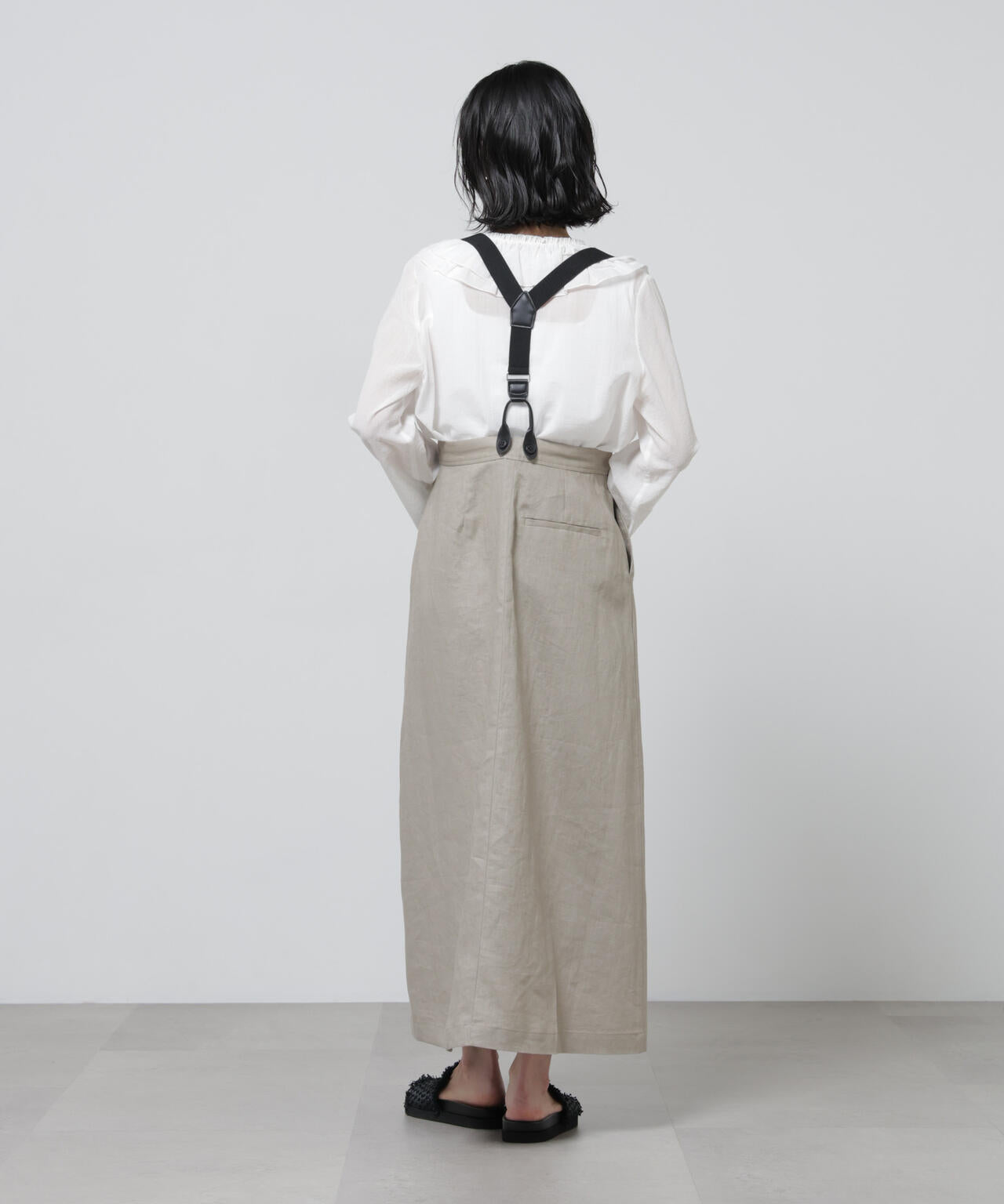 European Flax サスペンダー付きスカート(セットアップ可)