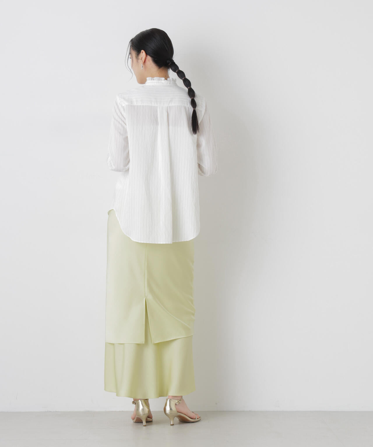 ダブルサテンレイヤードデザインスカート