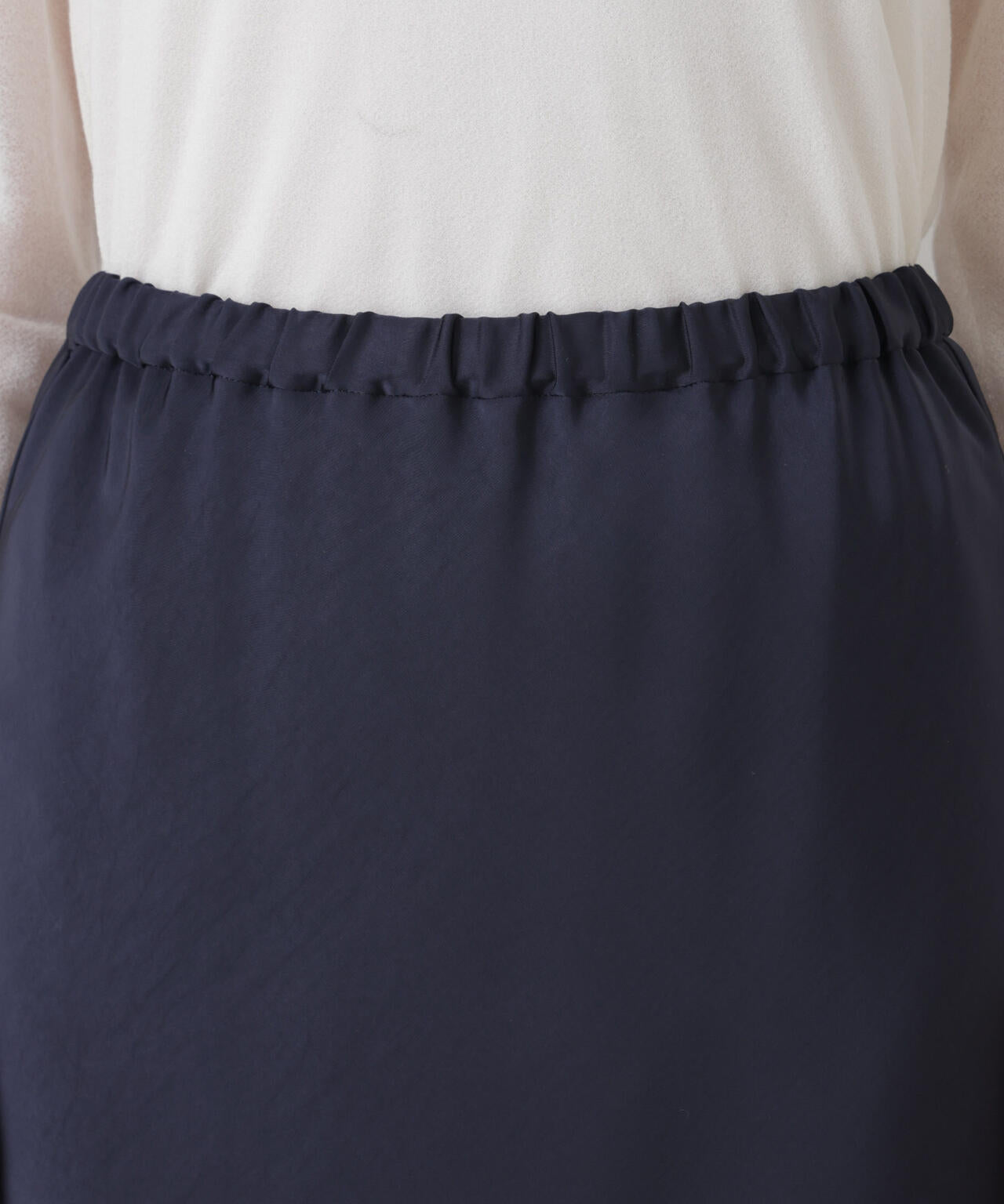 ダブルサテンレイヤードデザインスカート