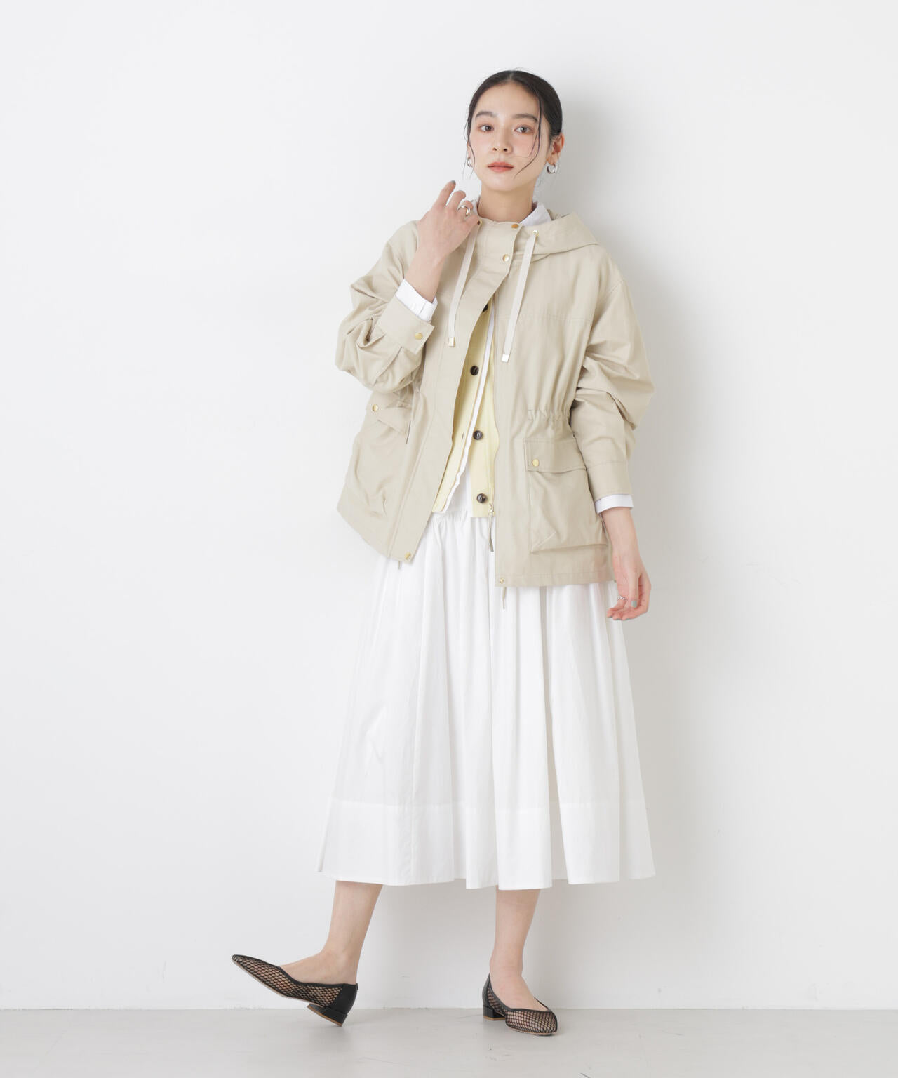 ローギャザーミディスカート