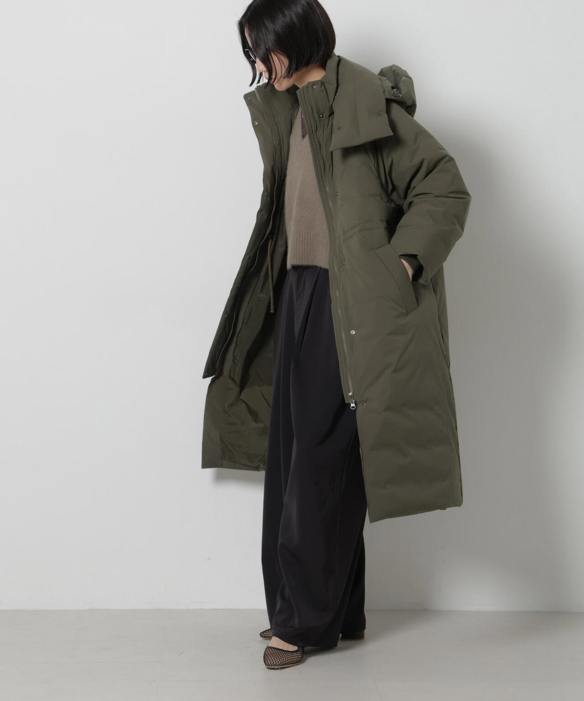 「My西川ダウン(R)」バラクラバフードロングダウン