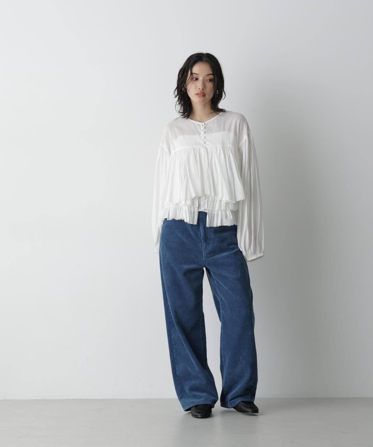 「STEVELOUR」インドコットンティアードブラウス