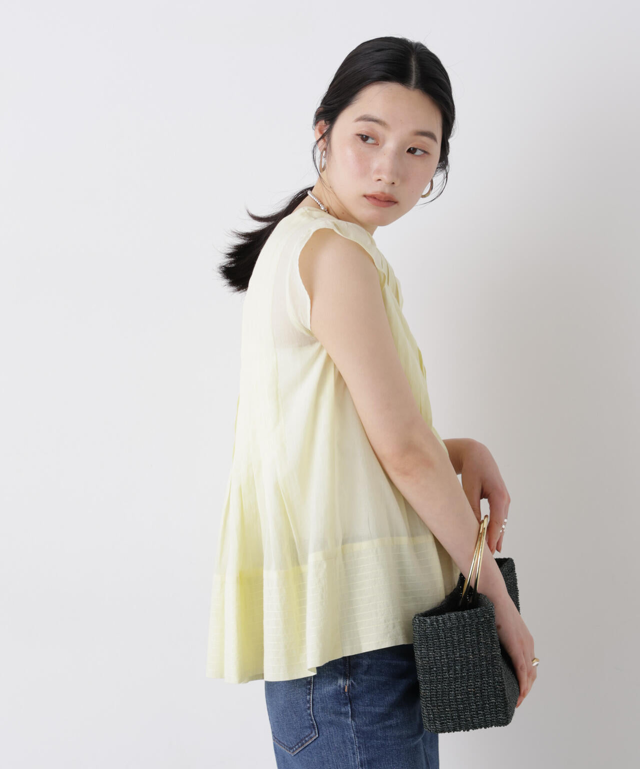 made in india タックステッチブラウス(セットアップ可)