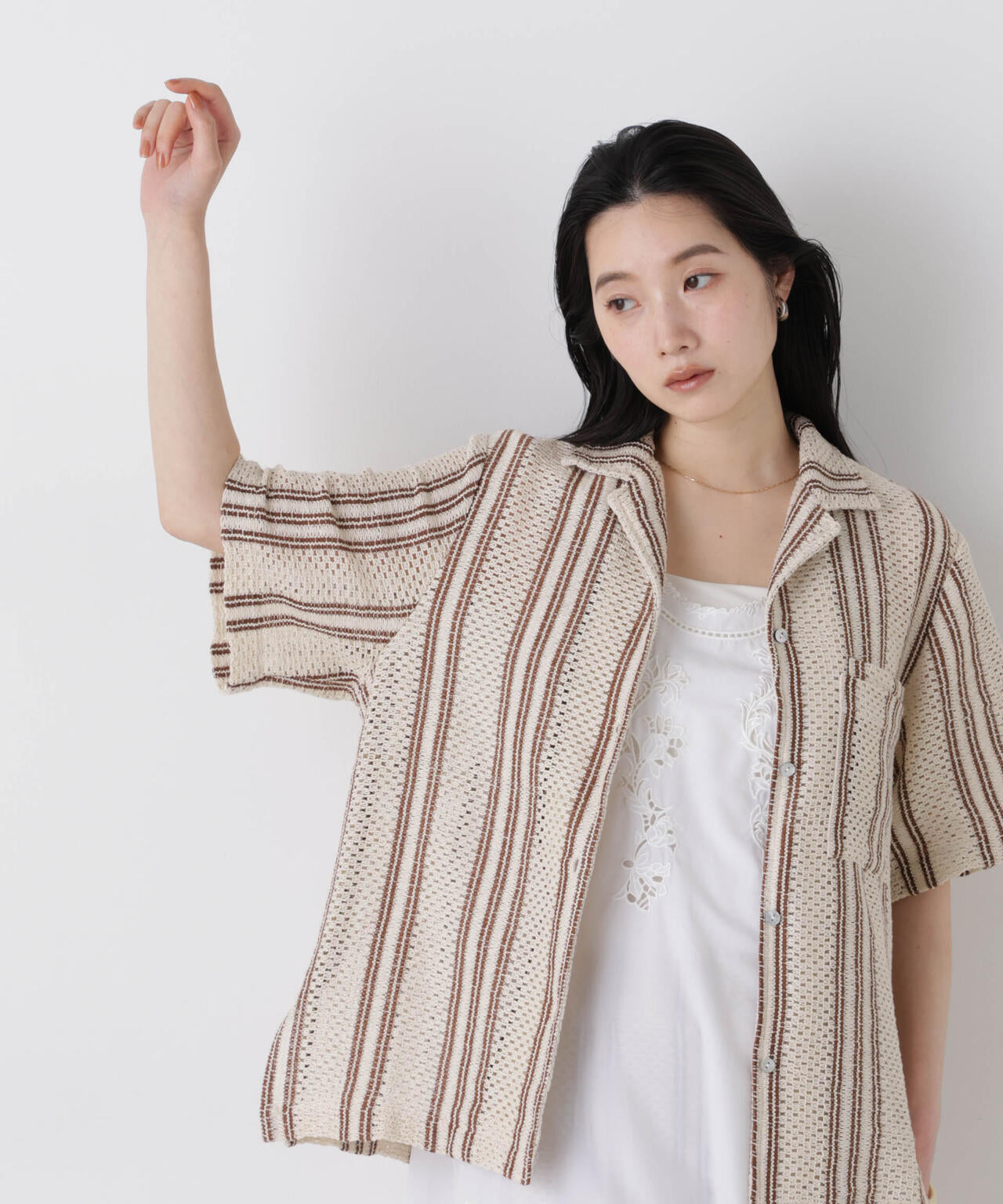 made in india ジャカードストライプシャツ(セットアップ可)