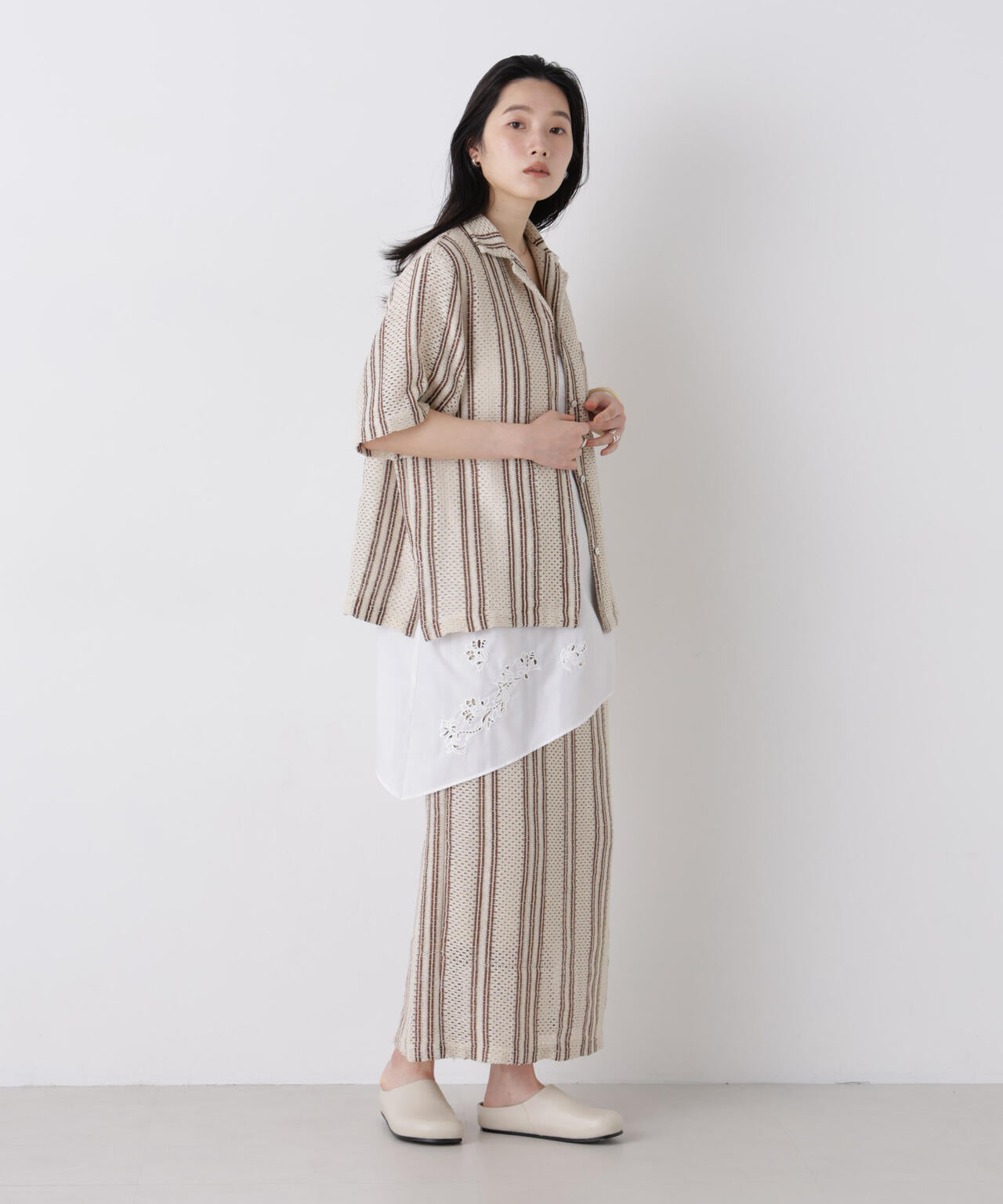 made in india ジャカードストライプシャツ(セットアップ可)