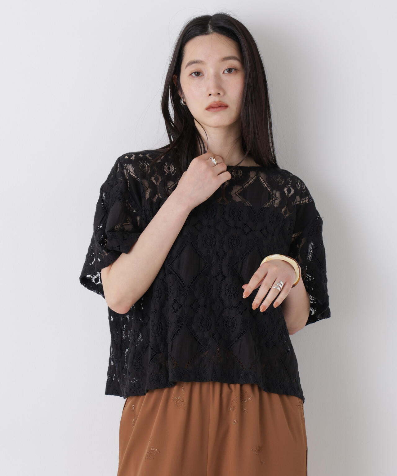 made in india レースワイドブラウス