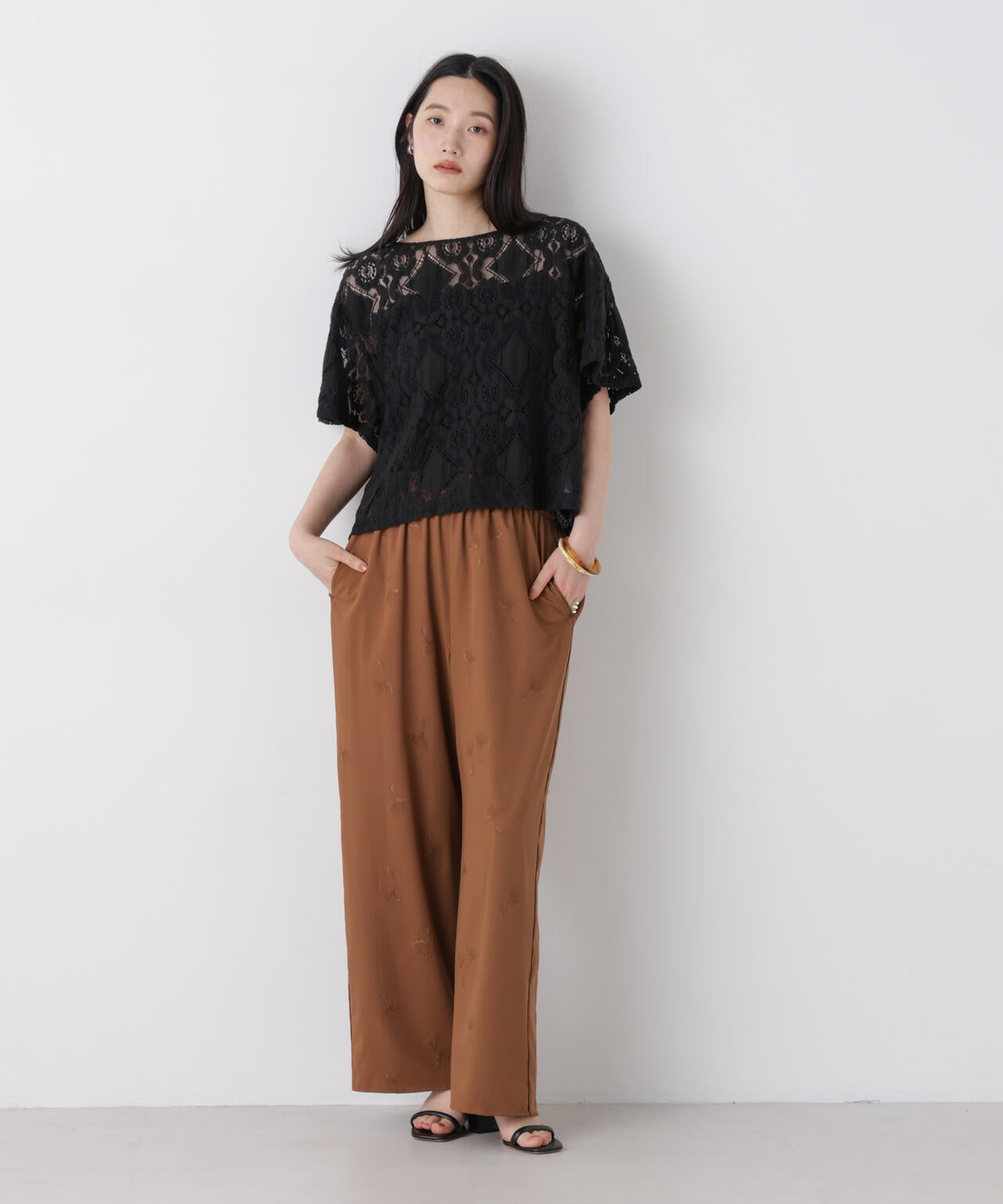 made in india レースワイドブラウス