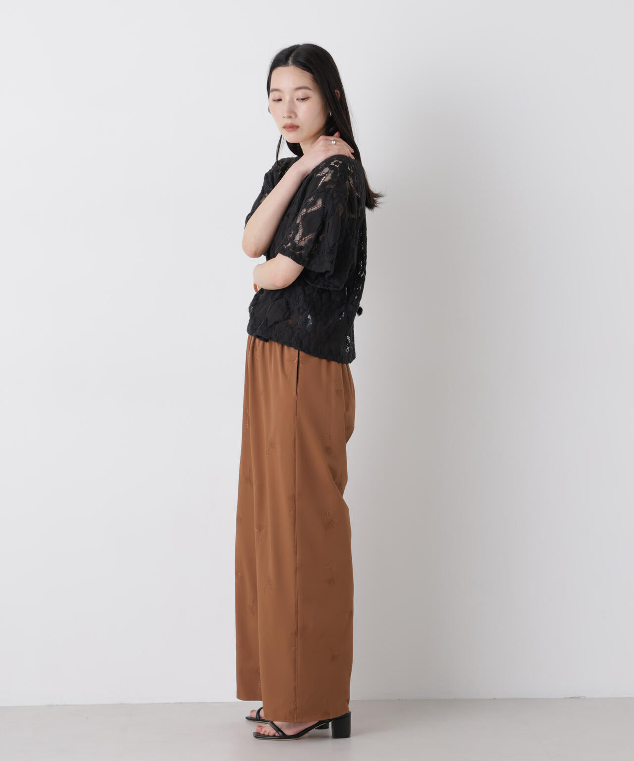 made in india レースワイドブラウス