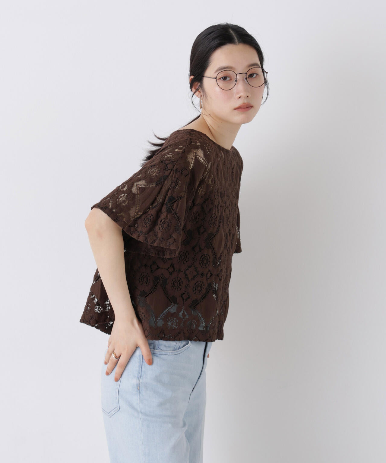 made in india レースワイドブラウス