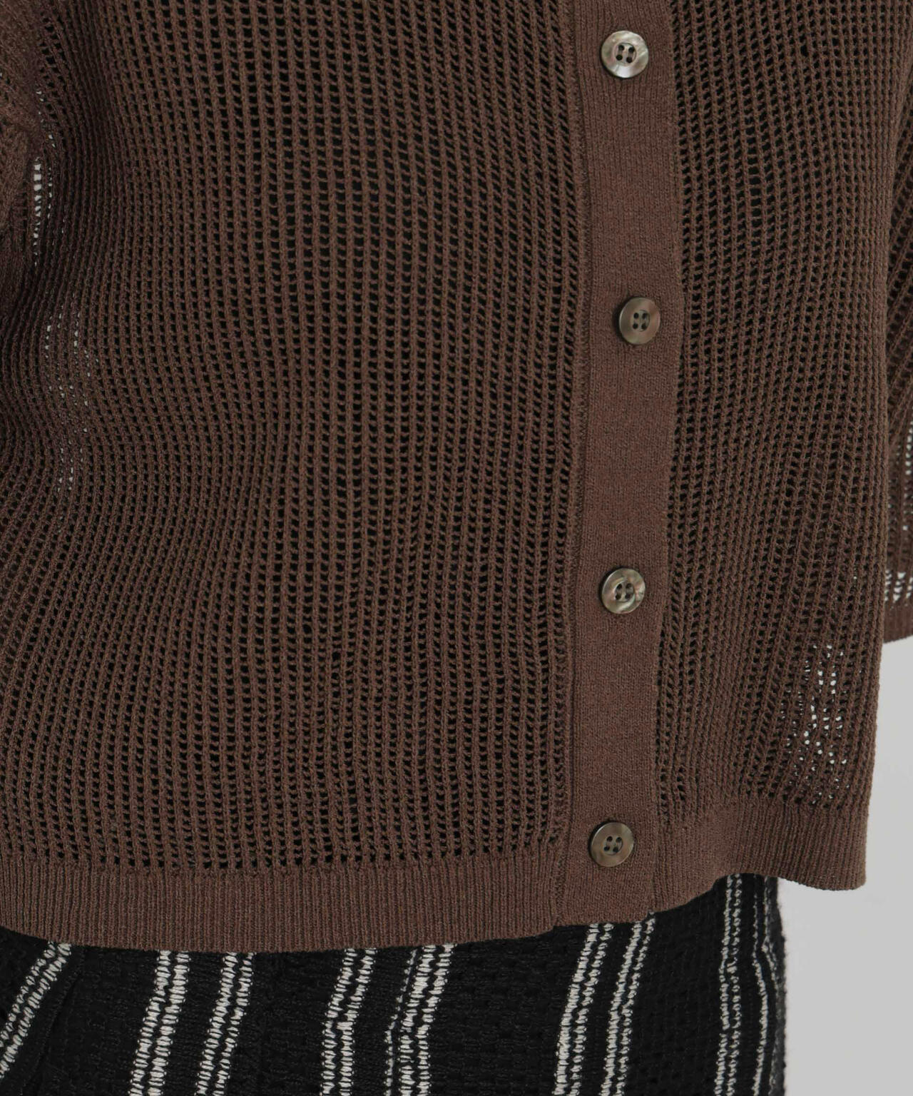 メッシュニットポロカーディガン