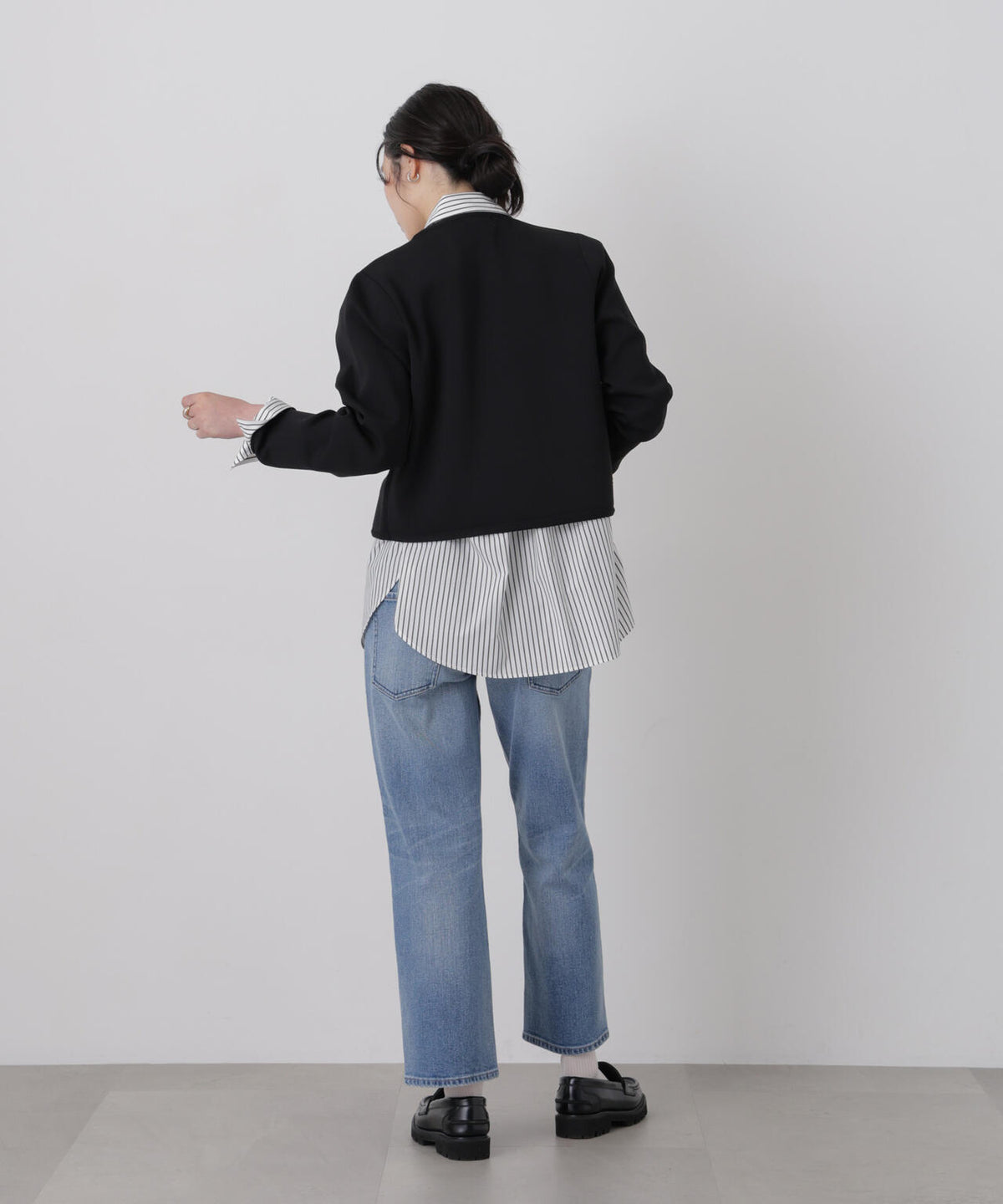 ゴールドボタンニットジャケット(セットアップ可)