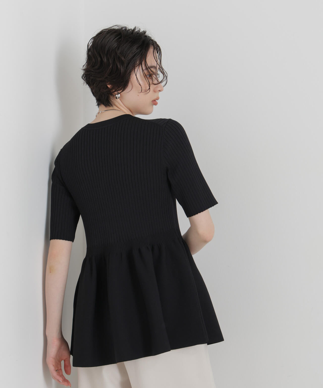 SUMMER VEIL KNIT ペプラムニットカーディガン