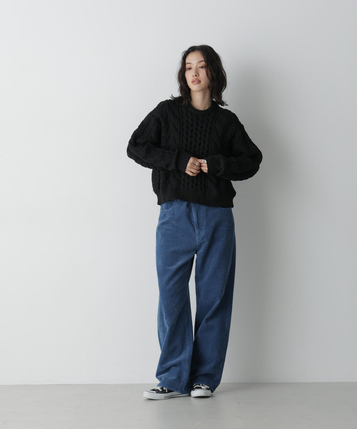 「STEVELOUR」ライトバルキーケーブルニット