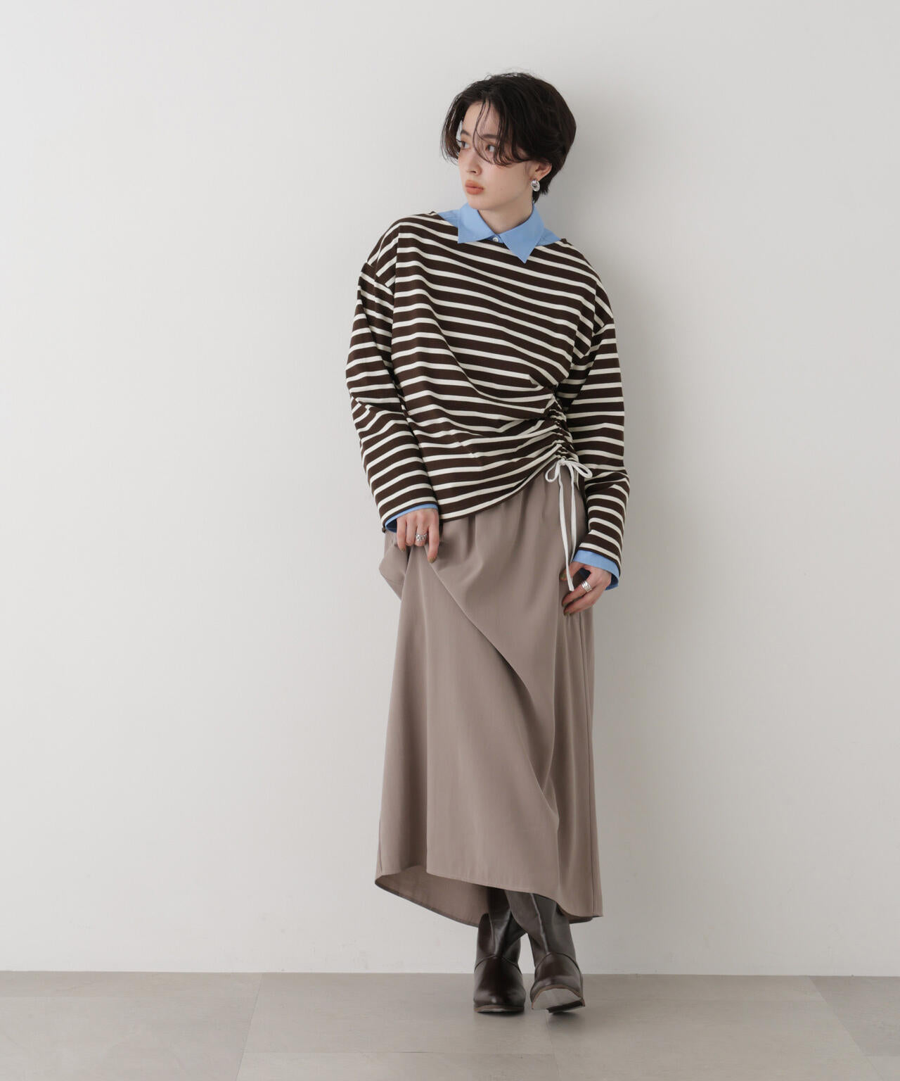 ボーダー2wayカットトップス