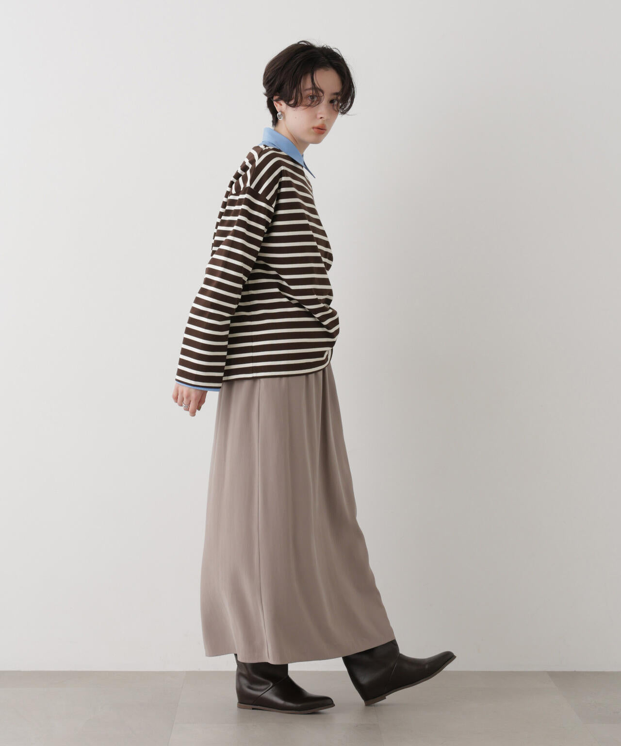 ボーダー2wayカットトップス