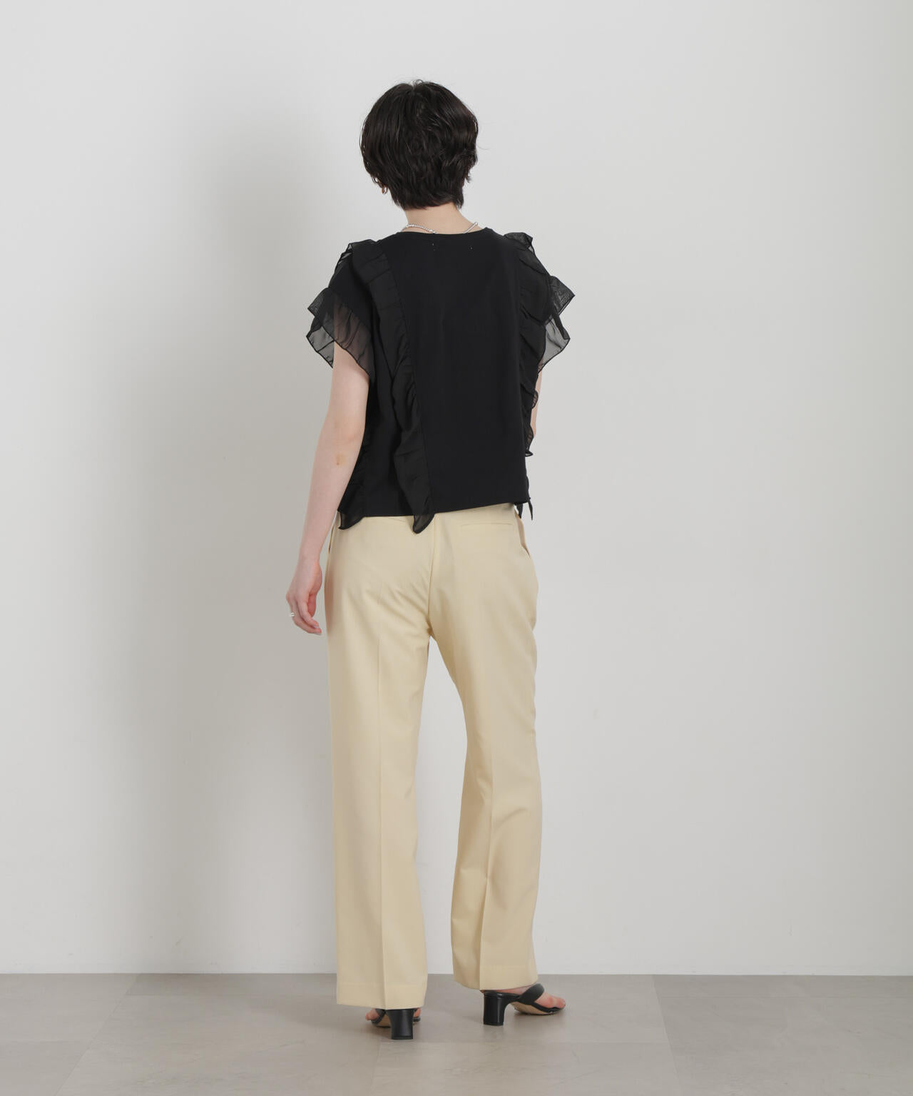 シフォンフリルカットソー